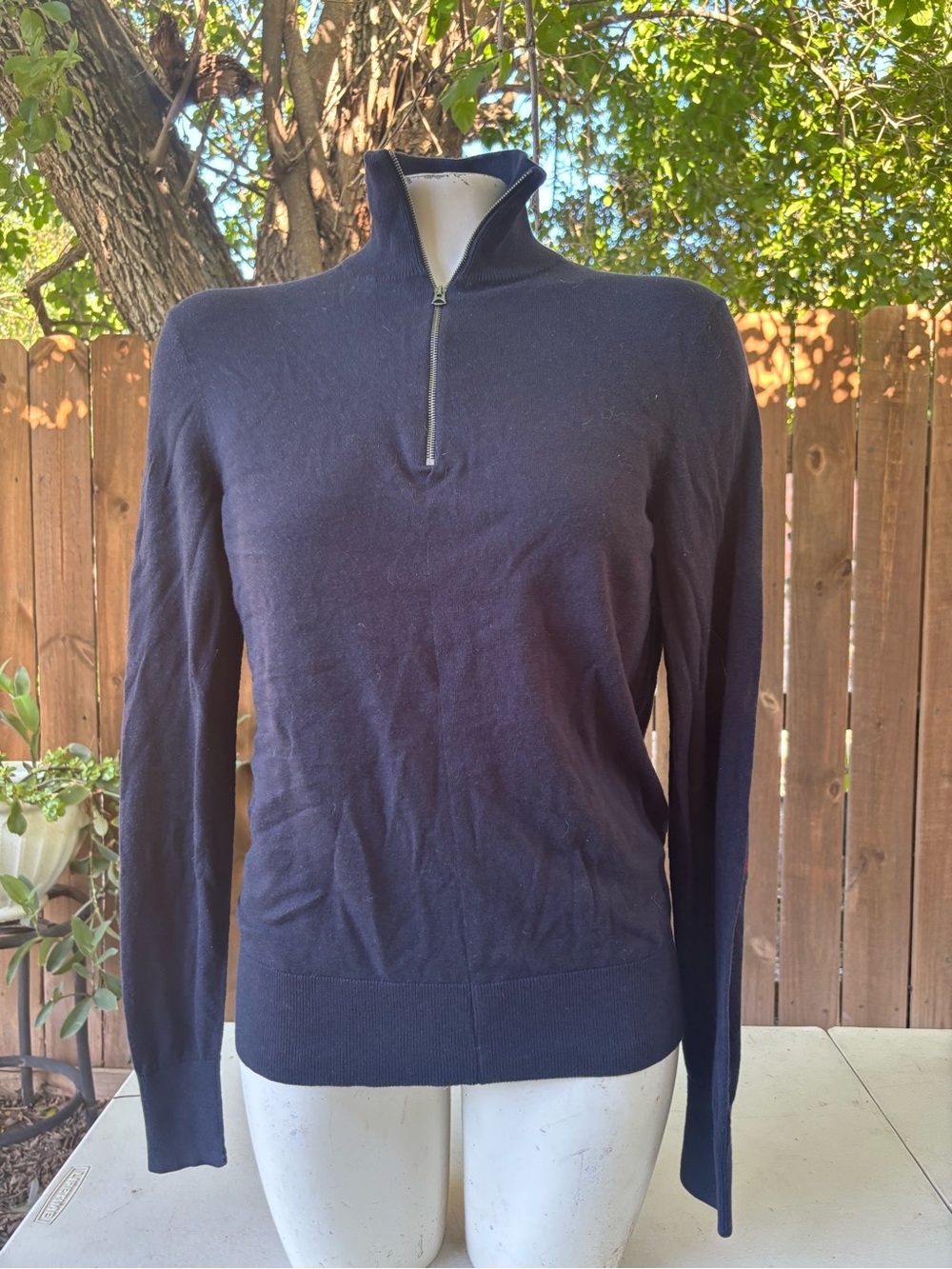 Vintage Burberry Men's sweater size Small Blue Cashmere blend.